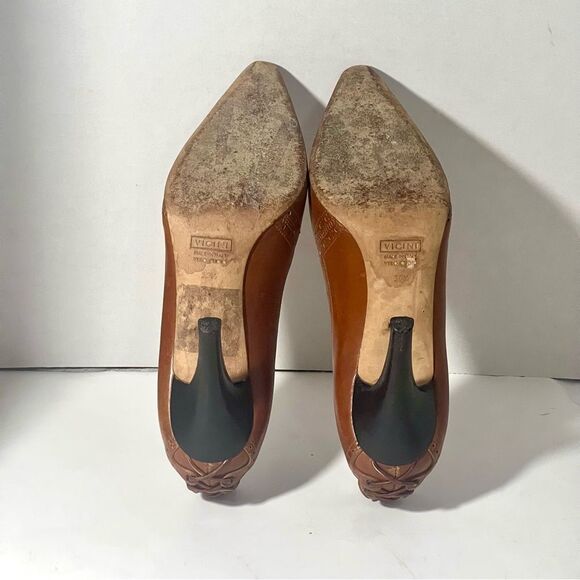 Giuseppe Zanotti VICINI Leather Stiletto Heels Womens Sz 6.5 Tan Luxury Designer - Picture 9 of 16